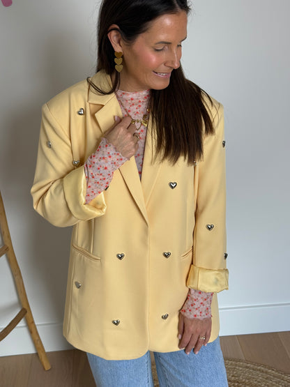 Heart studs blazer butter yellow - My Dressing
