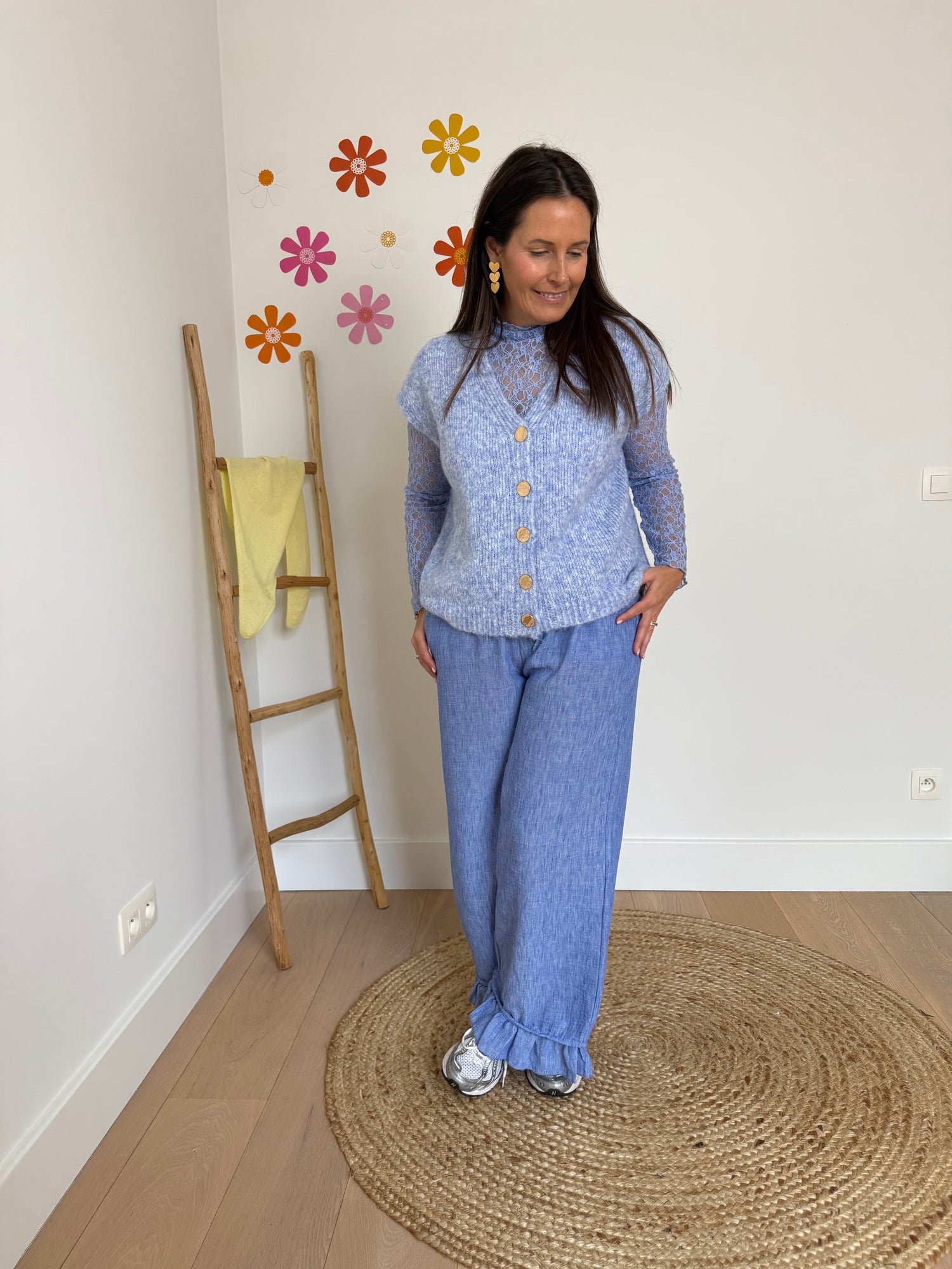 Longsleeve + gilet blauw - My Dressing