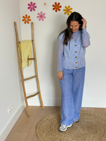 Longsleeve + gilet blauw - My Dressing