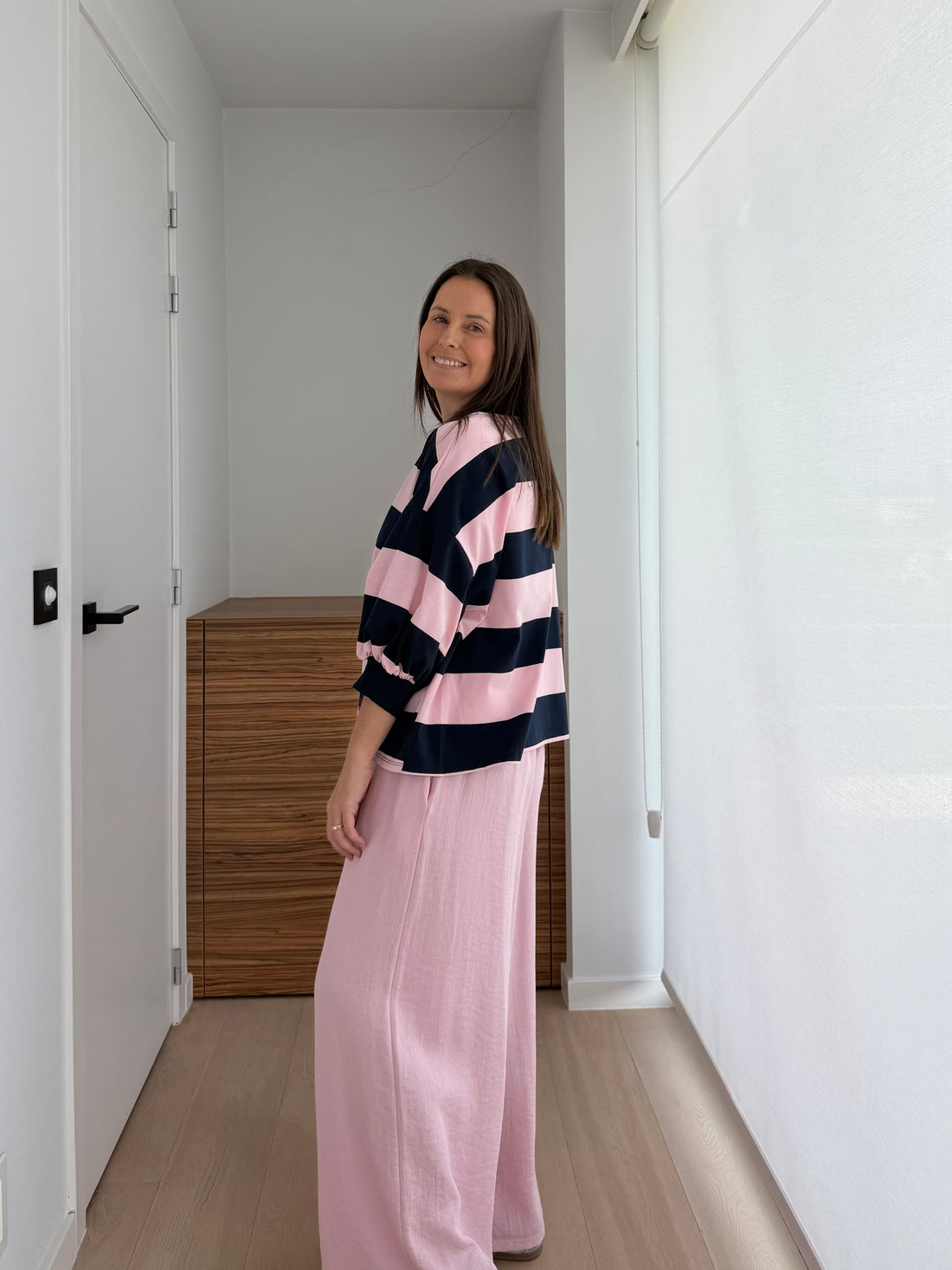 Lange losse roze broek met rekker - My Dressing