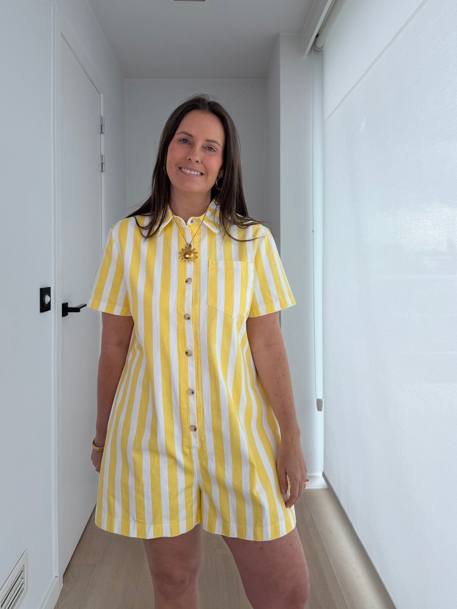 Casual chic playsuit met verticale strepen en comfortabele fit voor dames