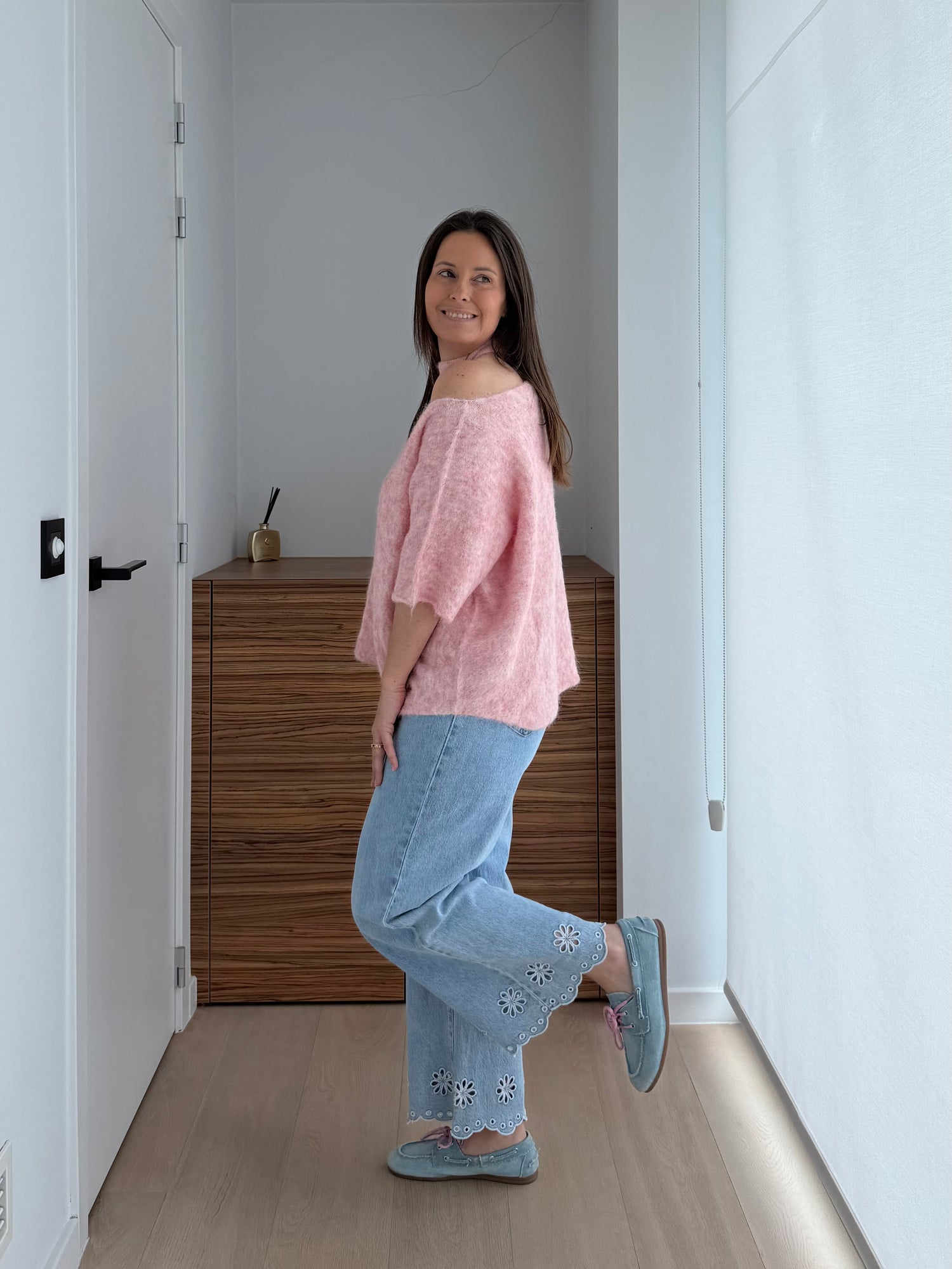 Roze off shoulder trui - My Dressing