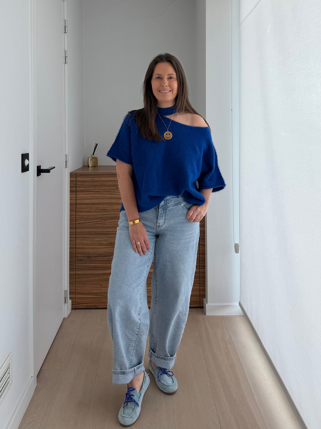 Off shoulder truitje in kobaltblauw - My Dressing