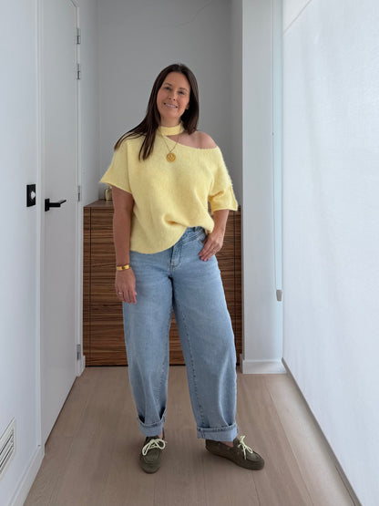 Oversized knit in geel met korte mouwen - My Dressing