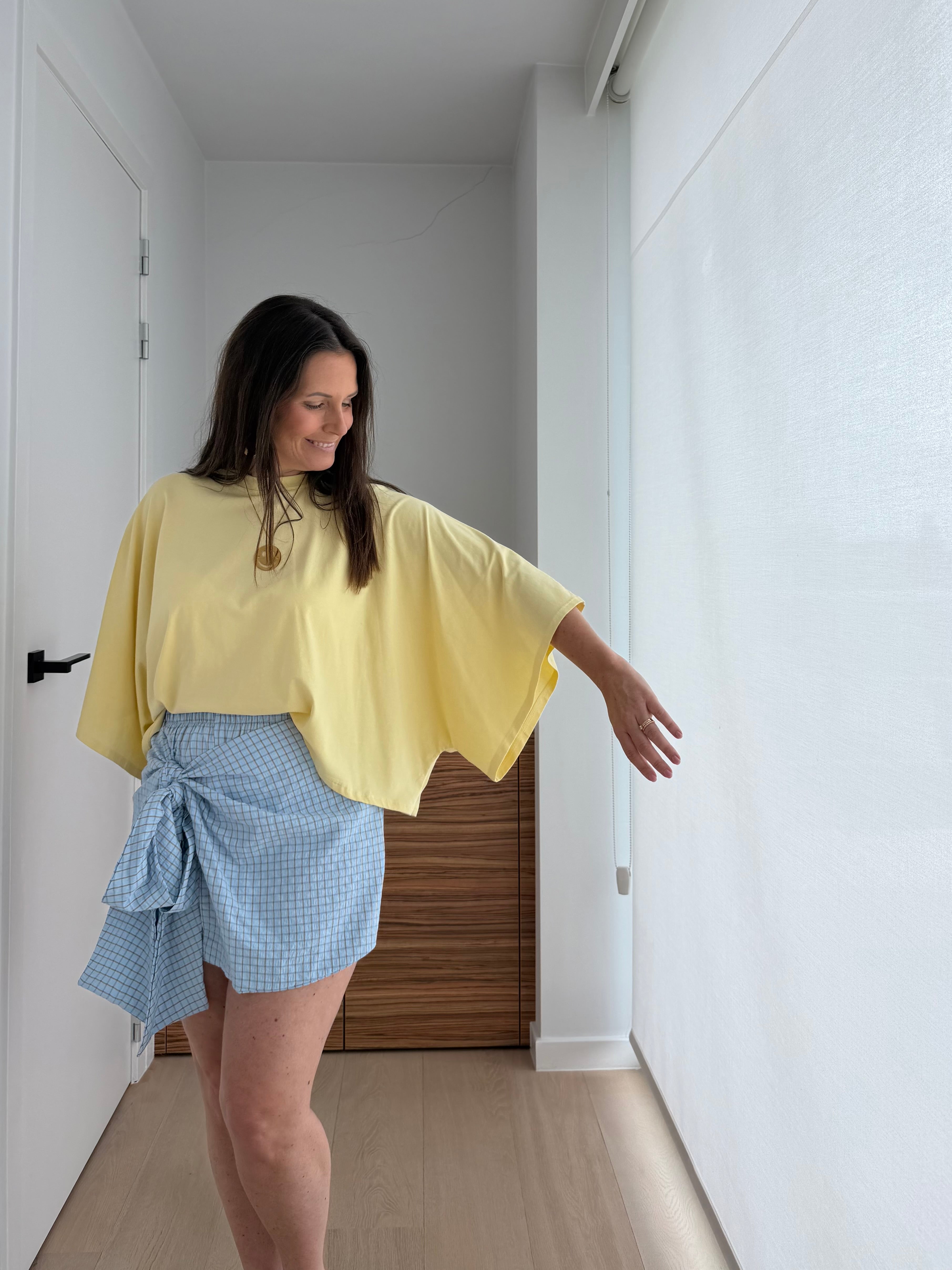 Gele oversized tee met vlindermouw - My Dressing
