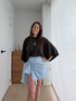 Blauwe skort met vichy print - My Dressing