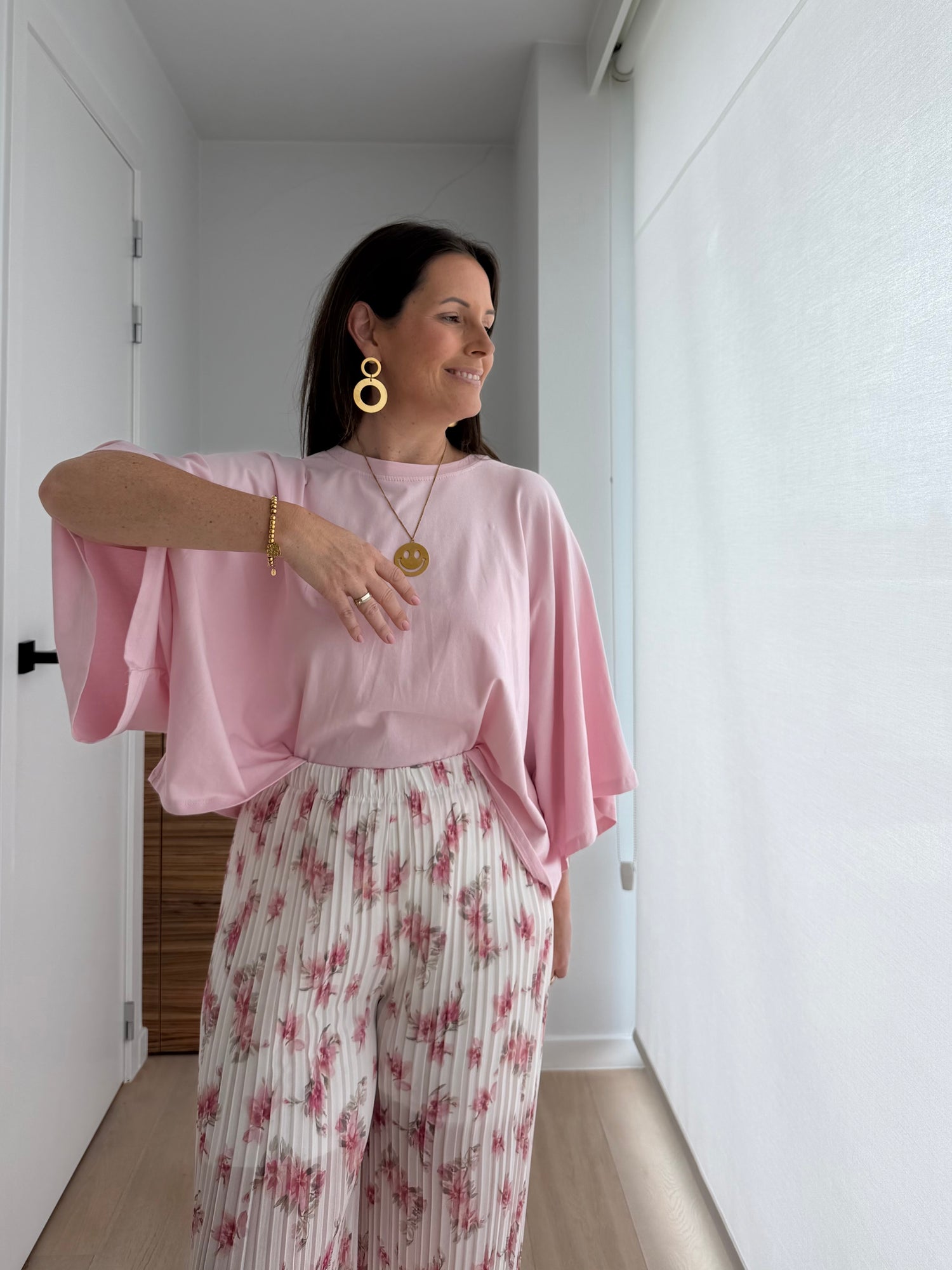 Losse comfy oversized t-shirt in roze - My Dressing