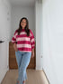 Gestreepte roze t-shirt met pofmouw - My Dressing