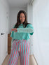 Katoenen t-shirt met lace mouwen - My Dressing
