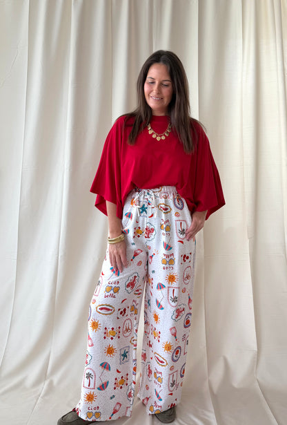 Oversized t-shirt rood - My Dressing