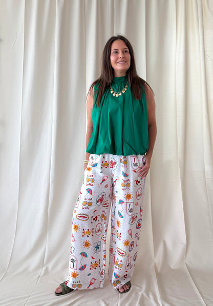 Dotty backless blouse groen