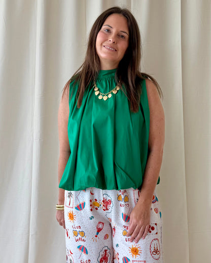 Dotty backless blouse groen