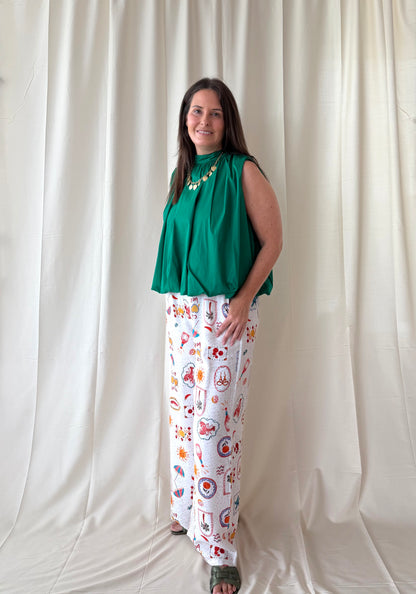 Dotty backless blouse groen