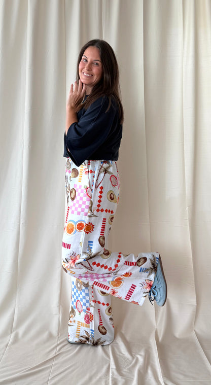 Brede losse broek met print - My Dressing