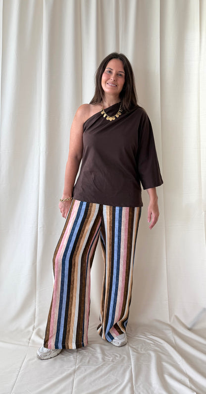 One shoulder top choco - My Dressing