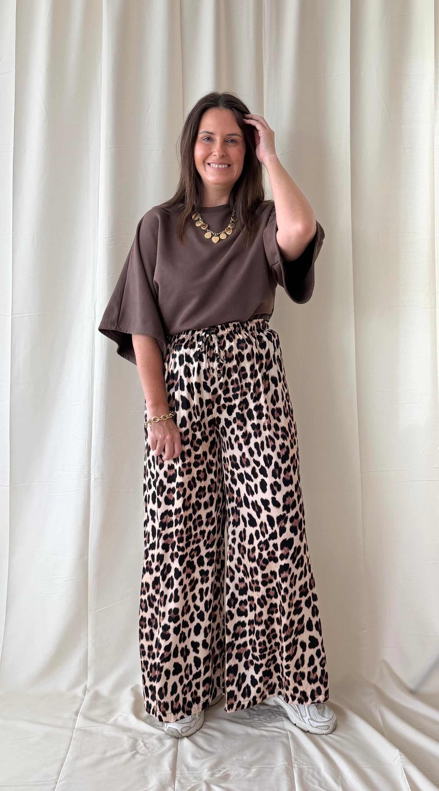 Basic overzised t-shirt in chocoladebruin - My Dressing