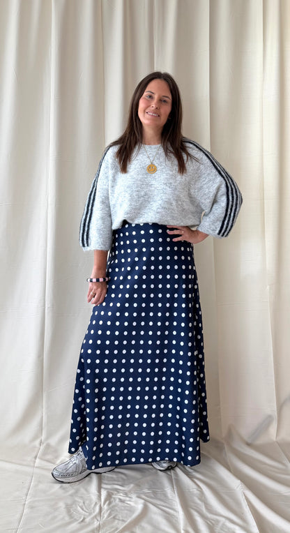 Polka dot maxi rok marine - My Dressing