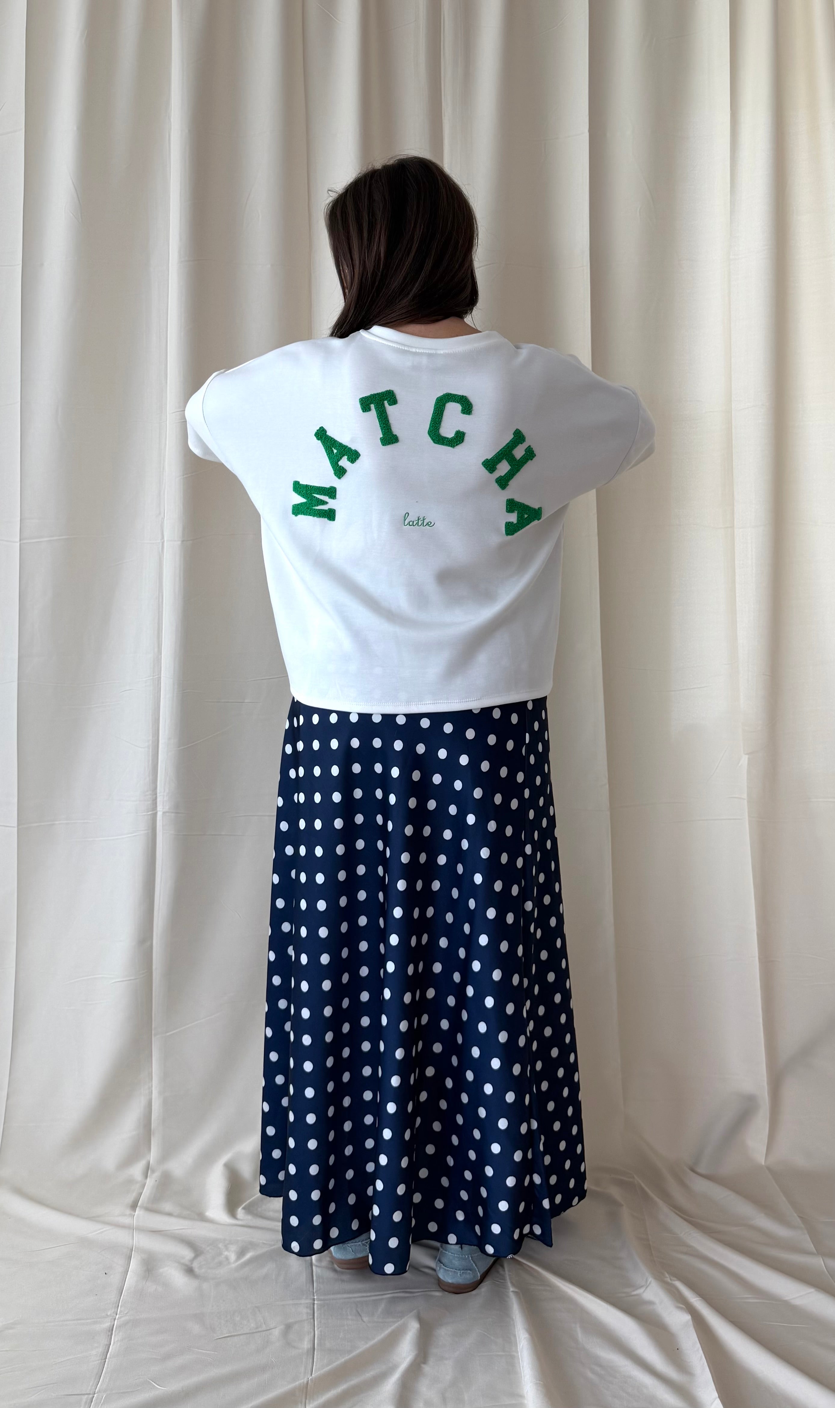 Ecru t-shirt matcha - My Dressing 