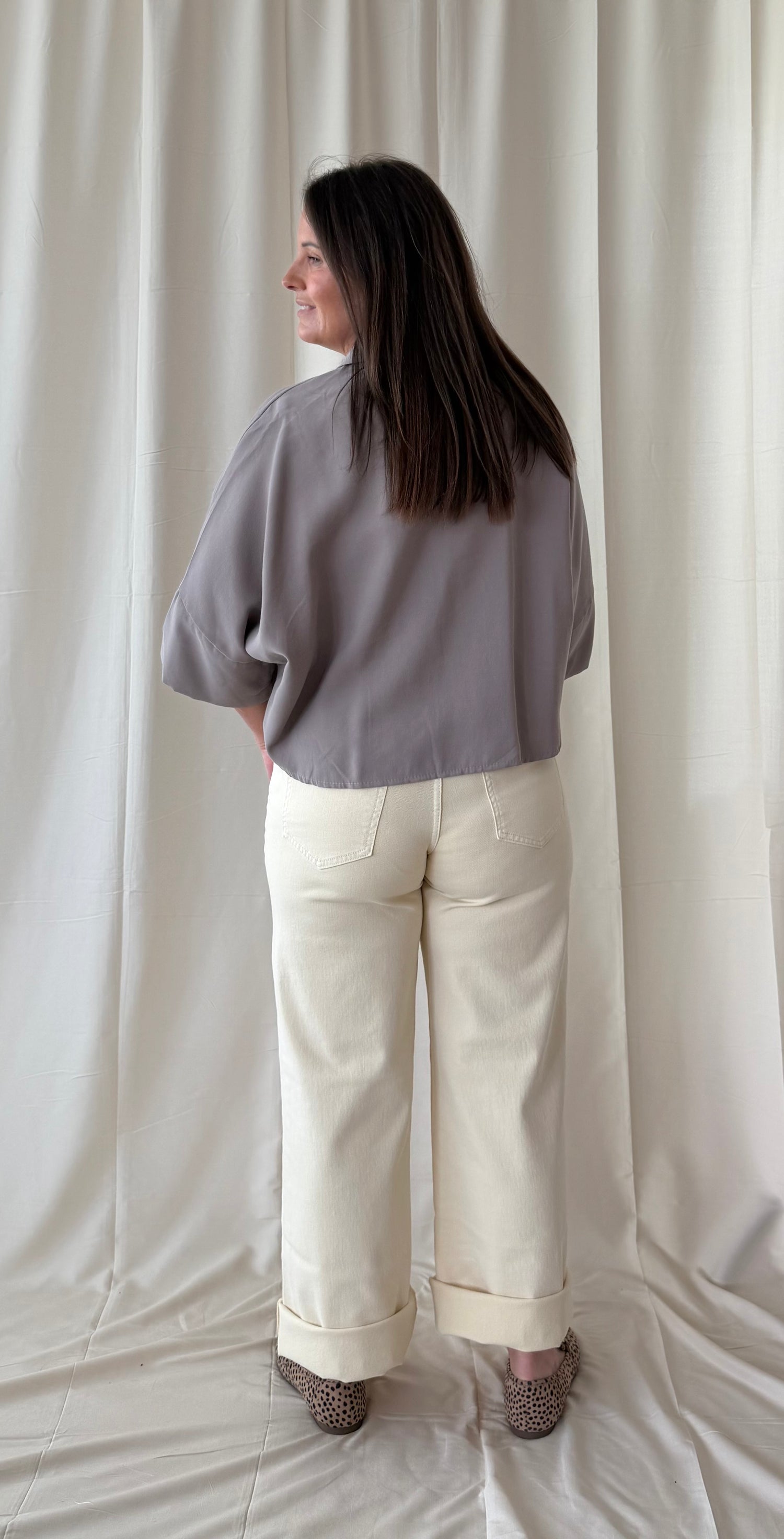 Losse blouse in taupe - My Dressing