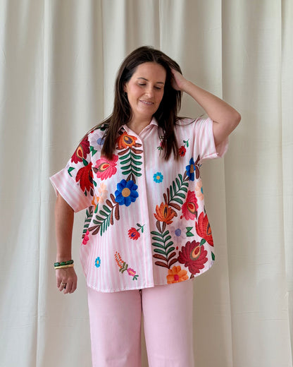 Fiore blouse roze