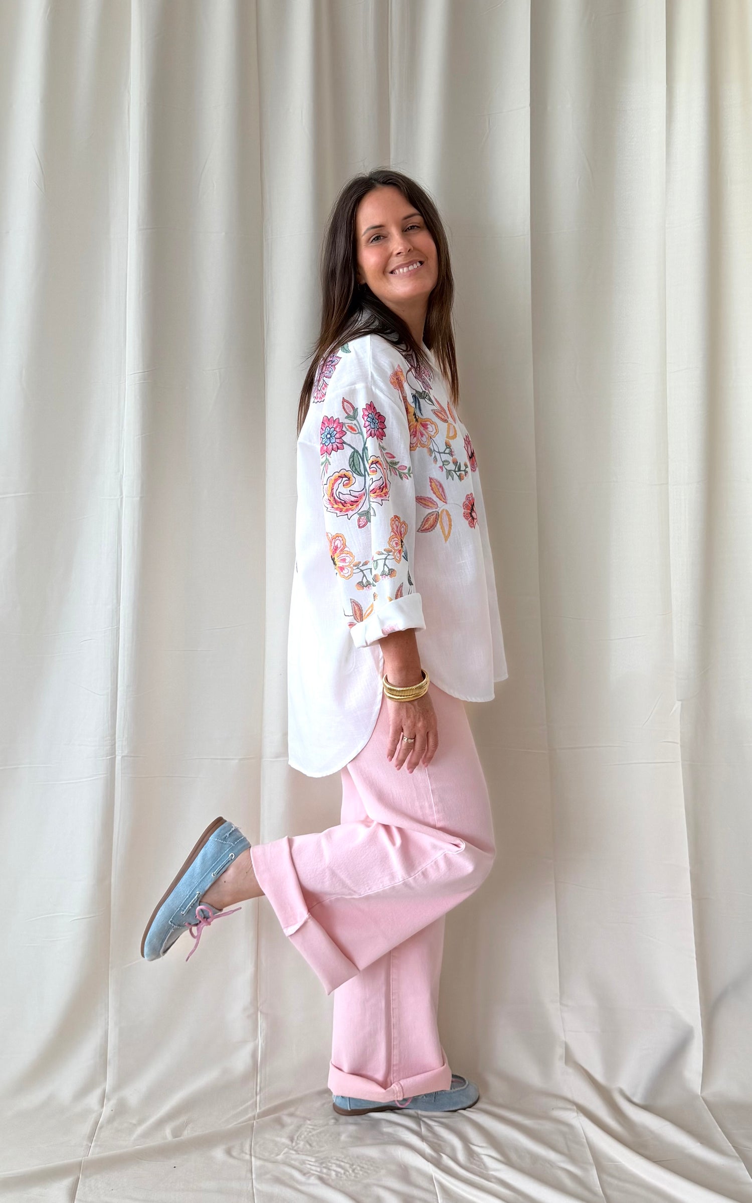 Luchtige blouse met bloemenprint en lange mouwen - My Dressing