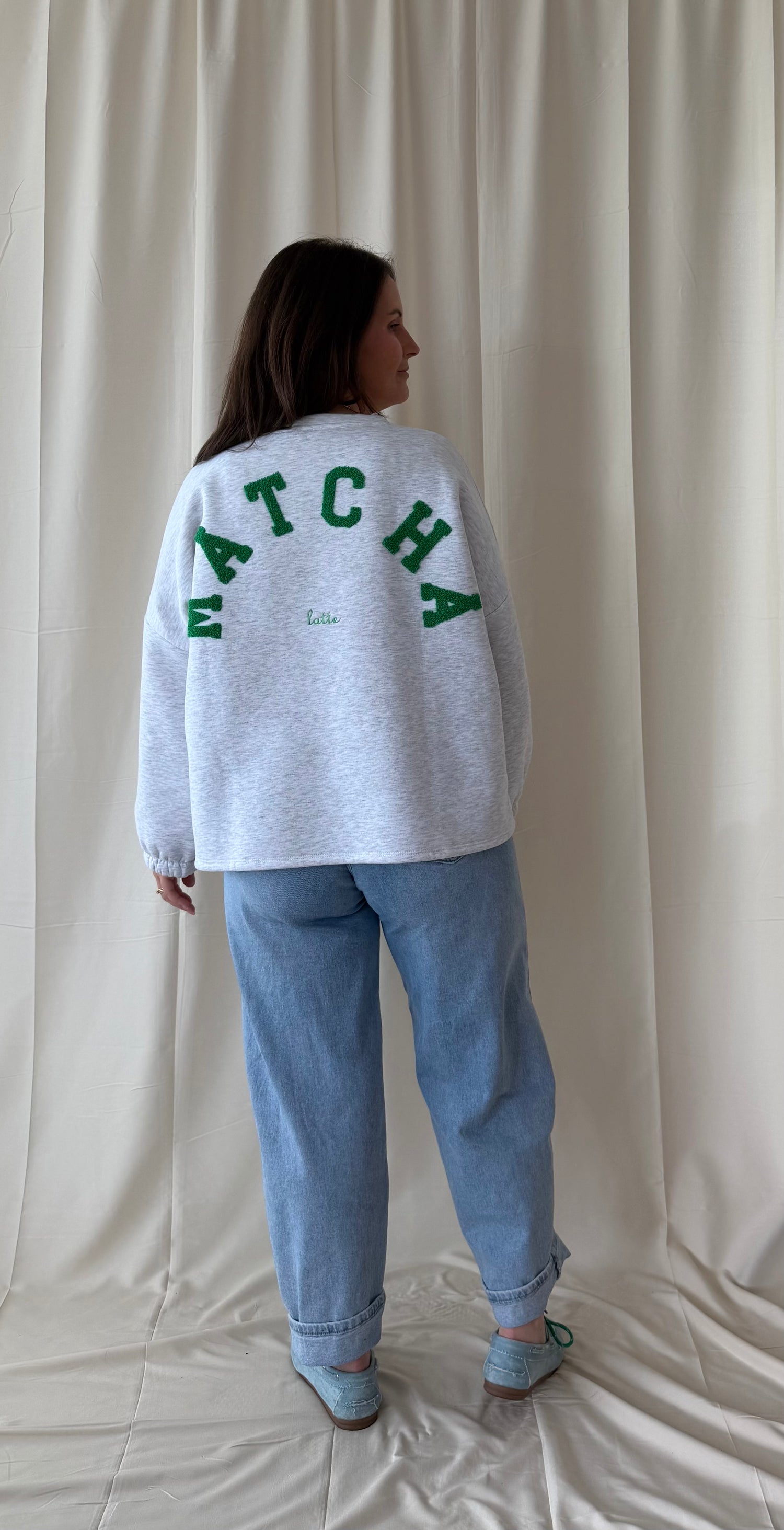 Grijze sweater matcha - My Dressing