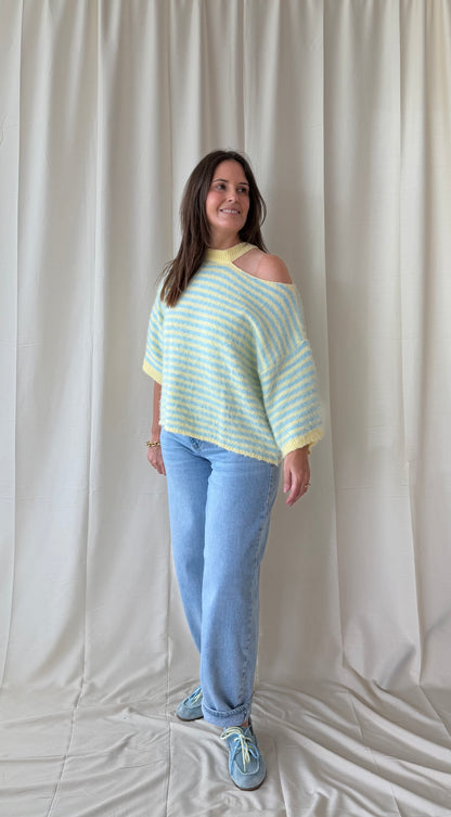 Off shoulder trui met gestreept - My Dressing