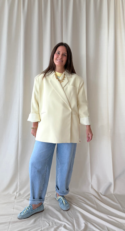 Lichtgele oversized blazer - My Dressing