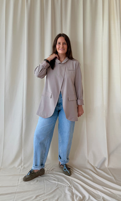 Blazer in taupe - recht model - My Dressing