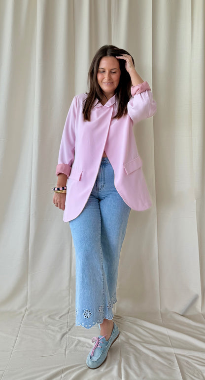 Roze blazer - assymetrische stijl - My Dressing