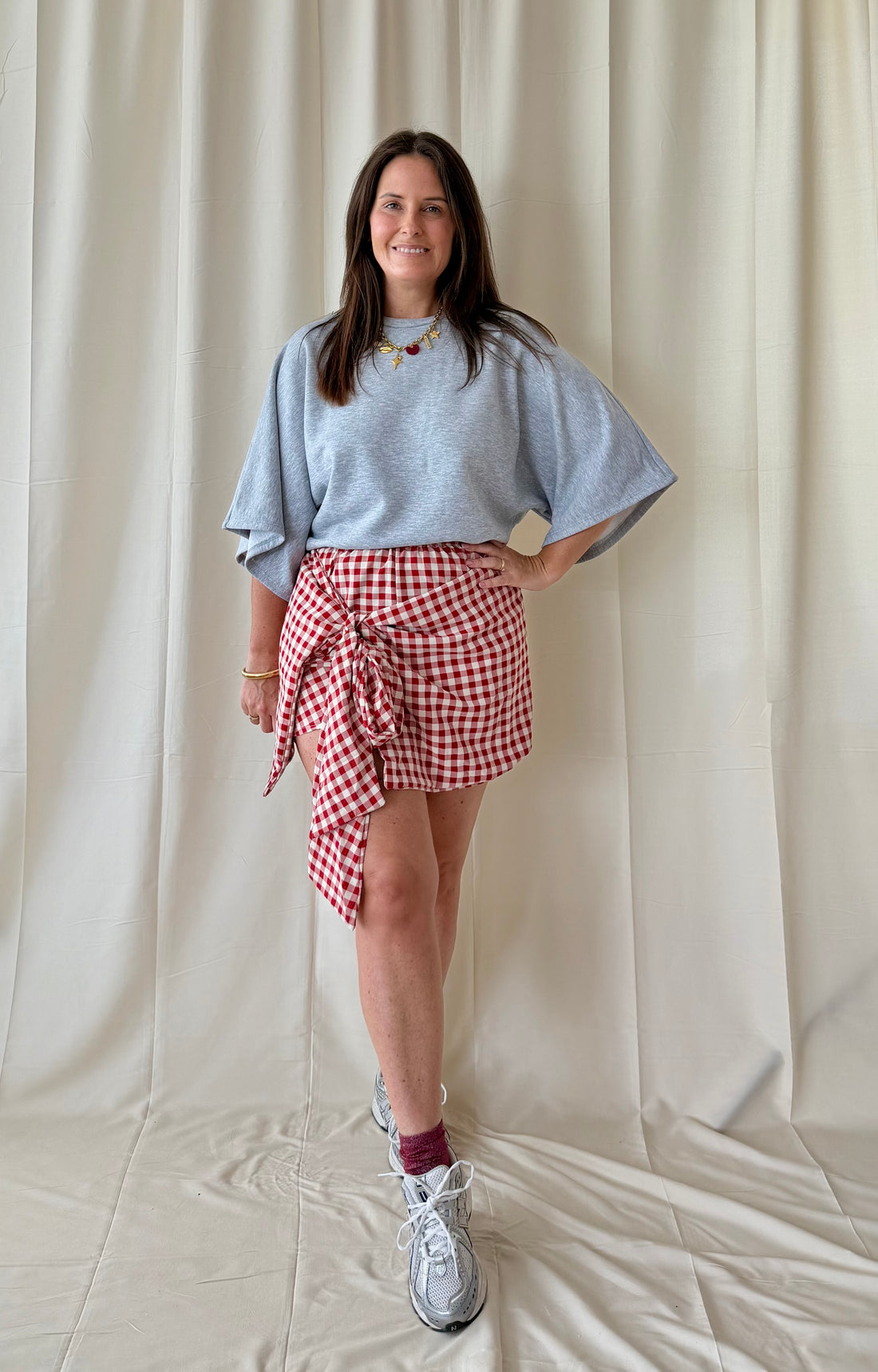 Grijze basic oversized t-shirt - My Dressing