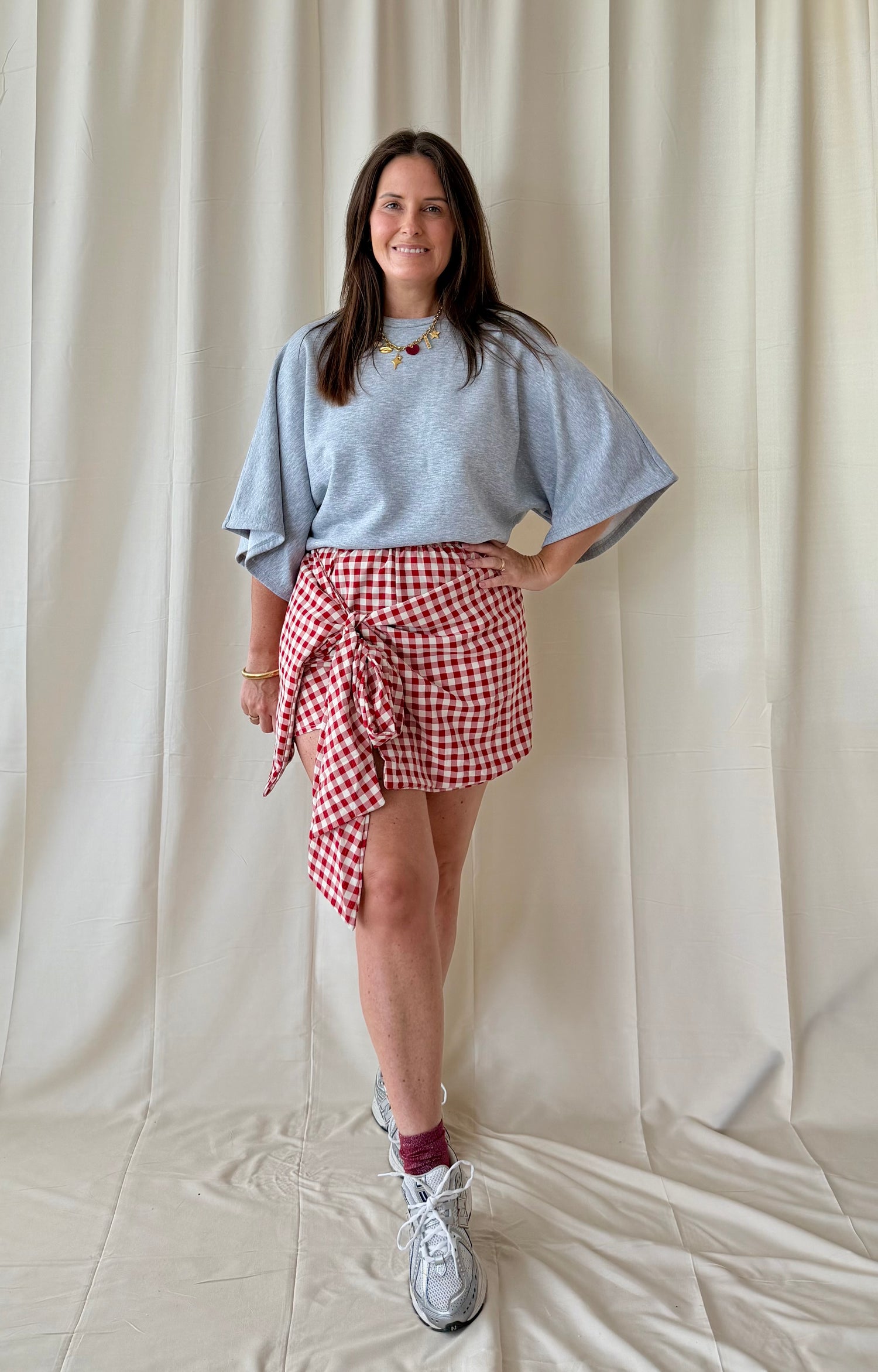 Grijze basic oversized t-shirt - My Dressing