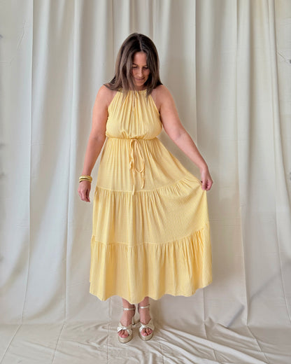 Donna maxi jurk geel