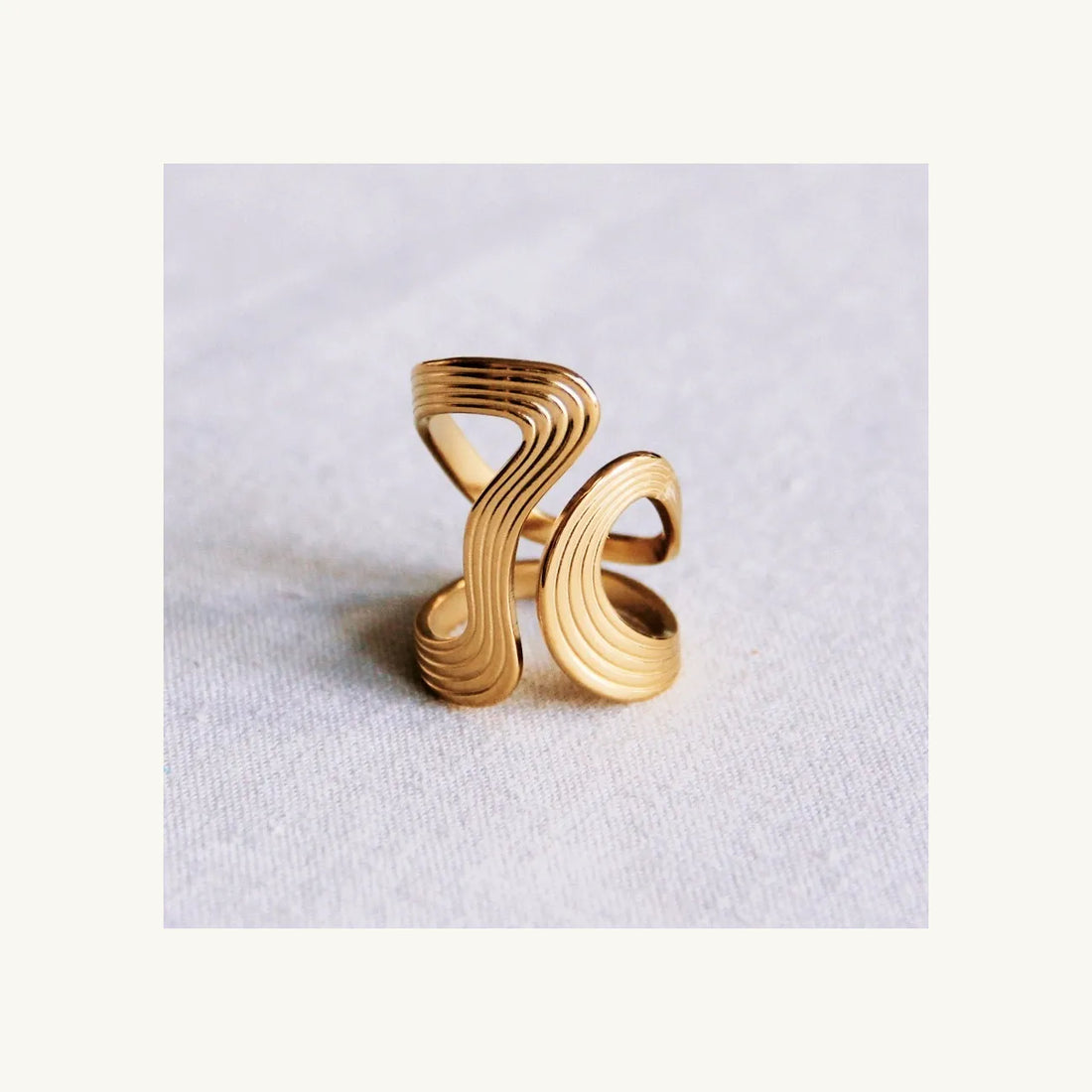 Retro striped XL ring Bazou