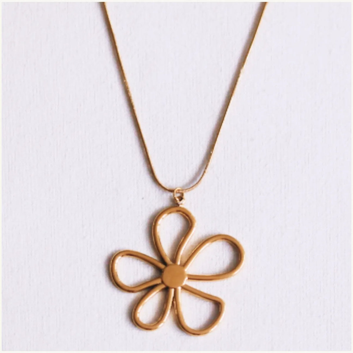 Snake ketting met XL open bloem