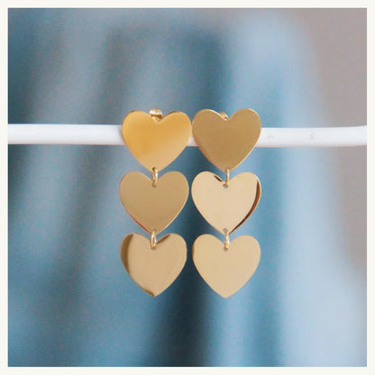 Statement earrings 3 hearts
