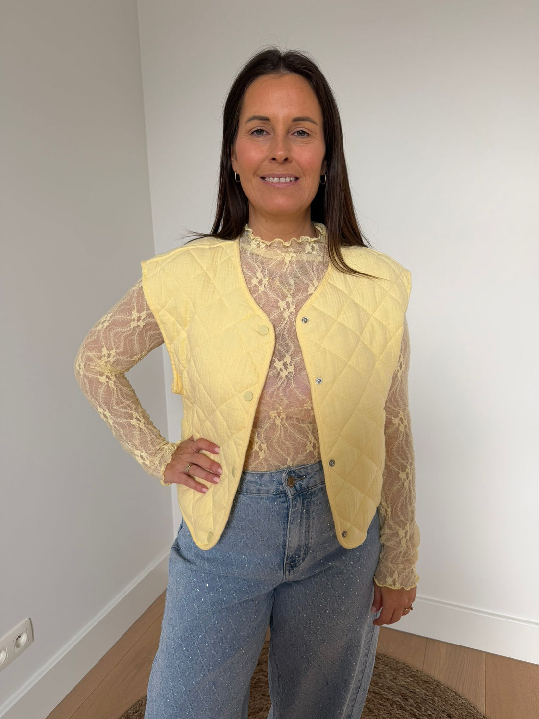 gilet butter yellow voor dames - My Dressing