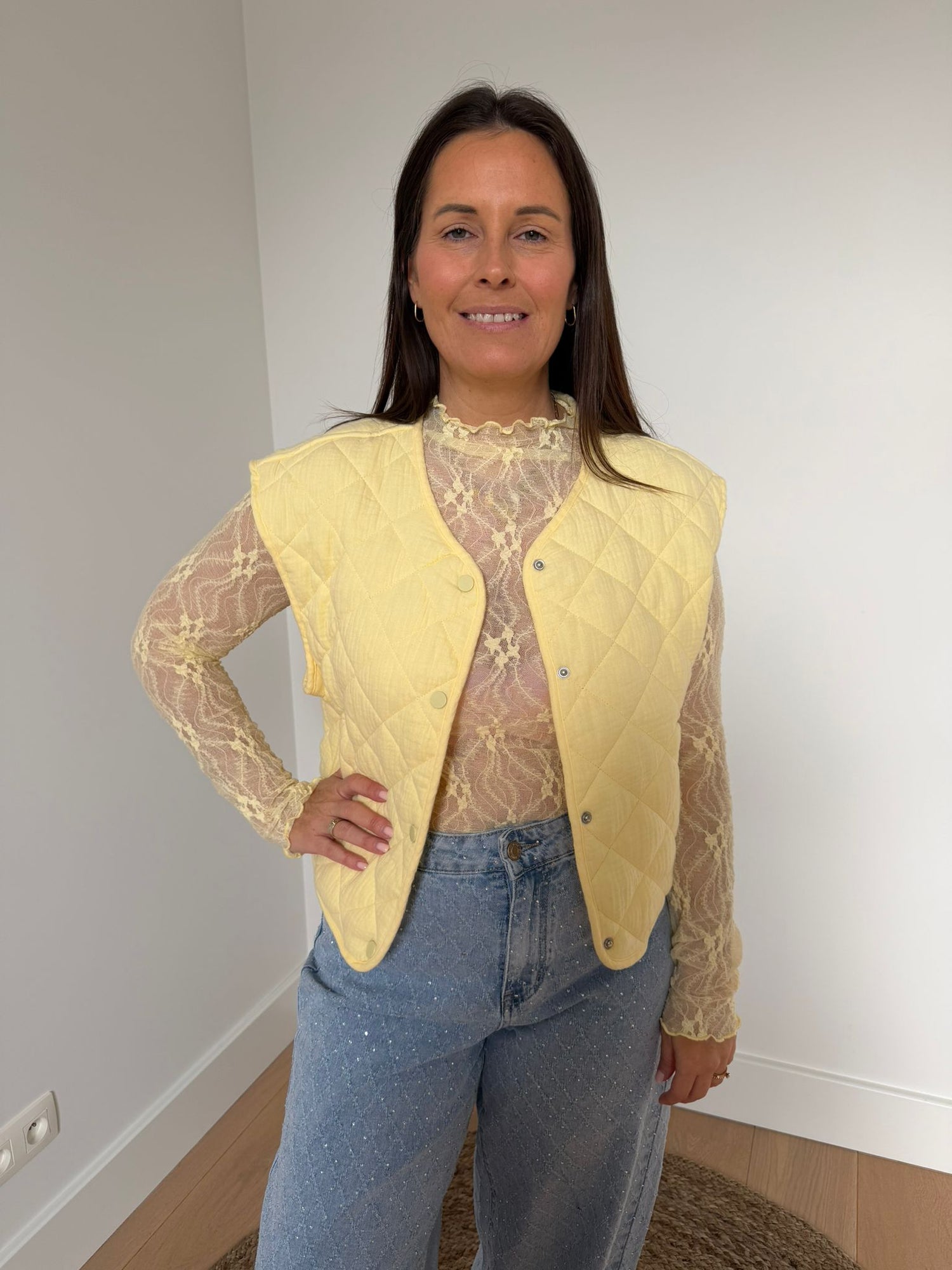 gilet butter yellow voor dames - My Dressing