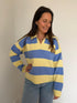 Blauw-geel gestreept shirt - My Dressing
