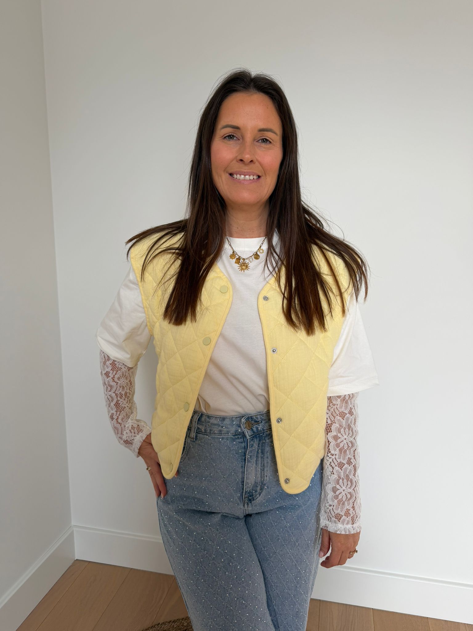 gilet butter yellow voor dames - My Dressing