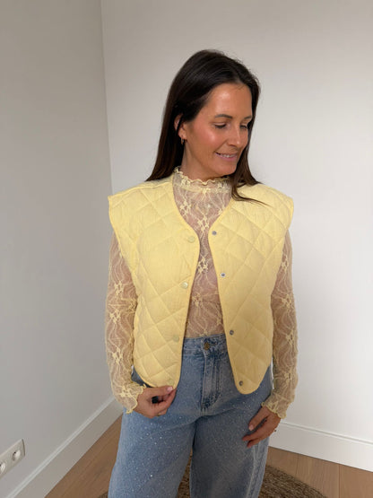 gilet butter yellow voor dames - My Dressing