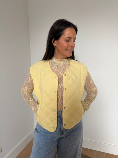 gilet butter yellow voor dames - My Dressing