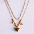 Dubbel ketting van facetten met hartjes en pareltjes beige - My Dressing