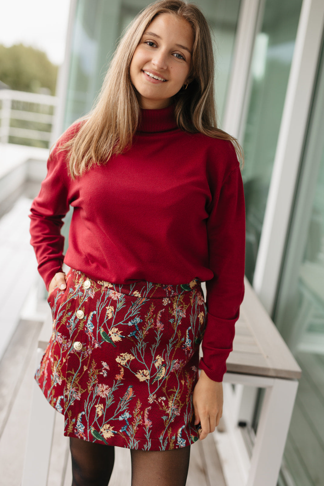 Skort met bloemenprint – dames short-rok met binnenbroekje voor comfort en stijl