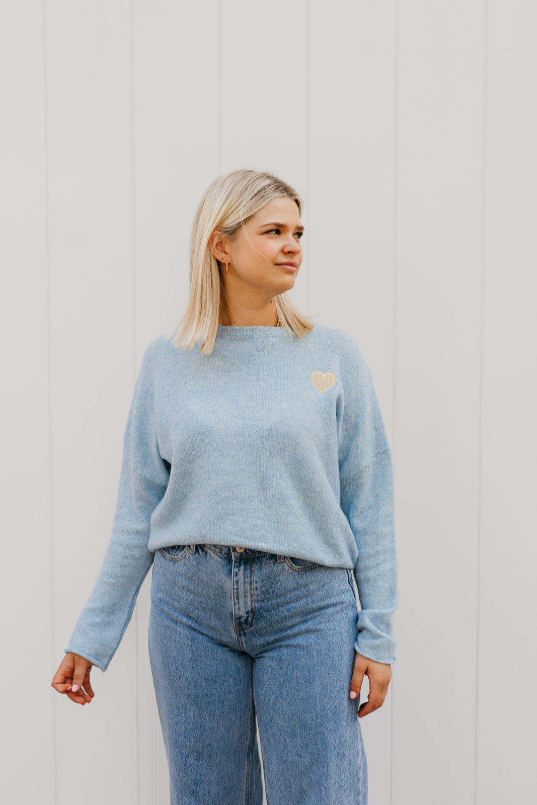 Blue heart knit
