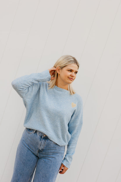 Blue heart knit