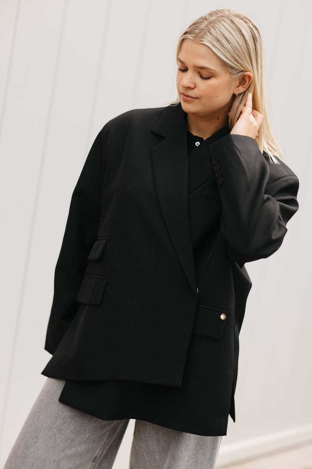Dames blazer oversized – stijlvolle blazer met moderne pasvorm en slimme sluiting