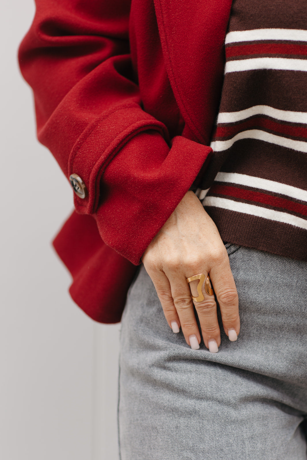 Tussenjasje dames – cropped herfst jas met warme wolvoering en double-breasted sluiting