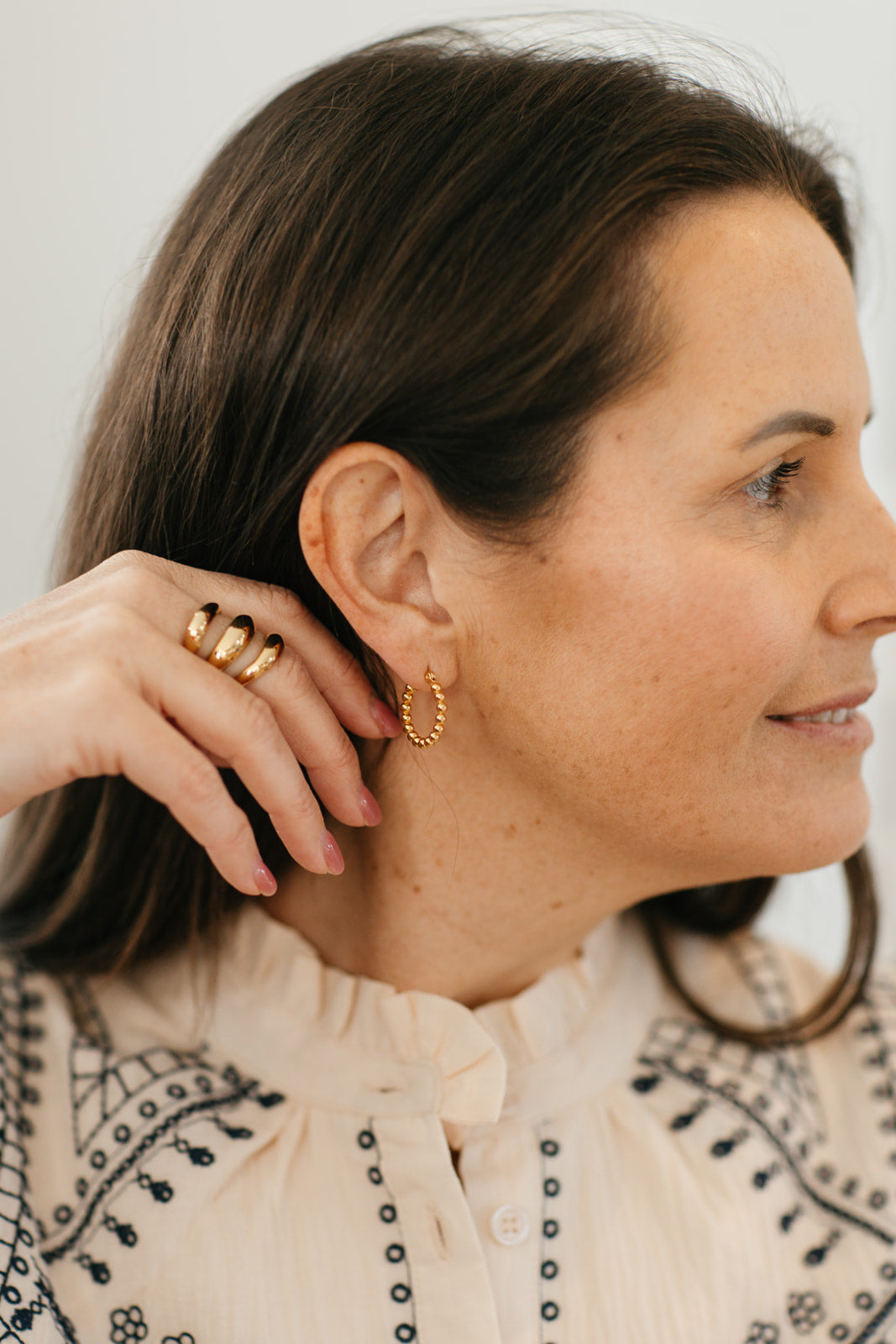 Beige blouse - lolita  lange mouw - frivool - My Dressing