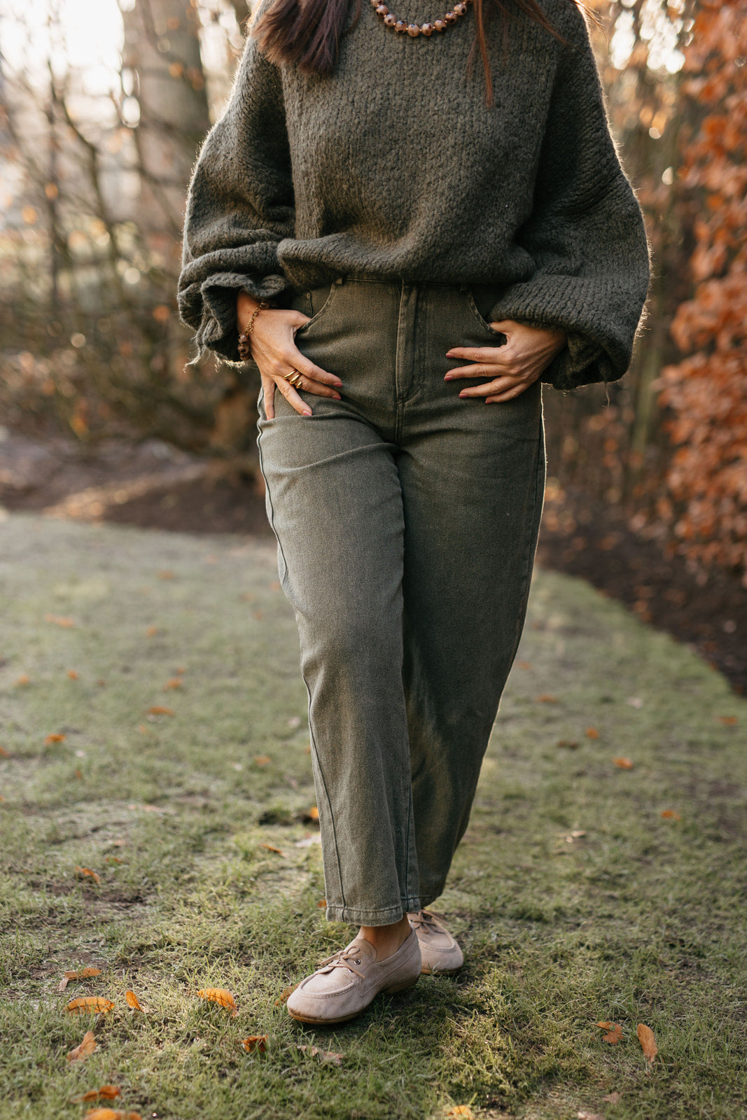 Kaki denim barrel - My Dressing